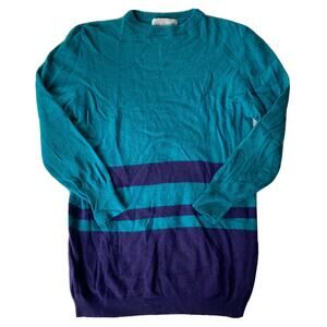 Clifford & Wills Sweater Sz S Wool Tunic Teal Blue Angora Has Holes Knit Vintage